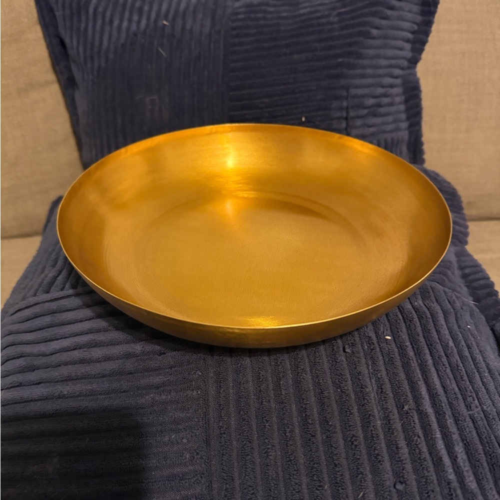 New Gold Metal Decorative Bowl- 10”